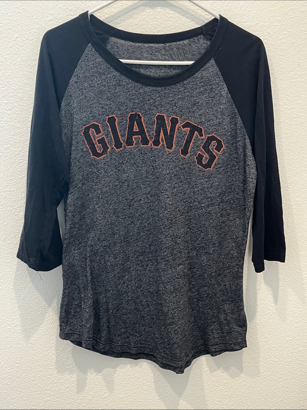 Giants Raglan Baseball Jersey - Black & Charcoal